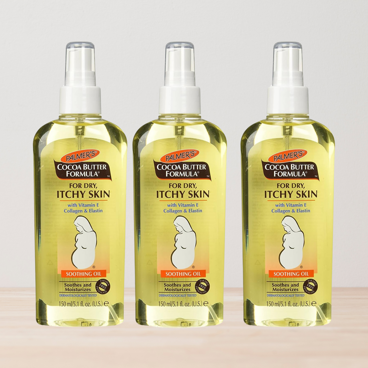 3pcs Palmer's Cocoa Butter Formula With Vitamin E, Soothing Oil For Dry, Itchy Skin 5.1 Oz