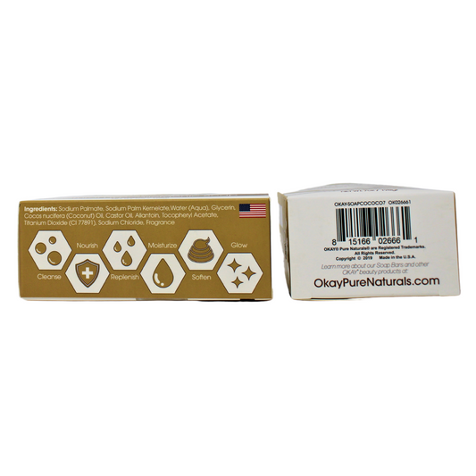 OKAY Coconut & Castor Oil Soap Bar – 7oz / 198g | Natural Moisturizing & Cleansing for All Skin Types