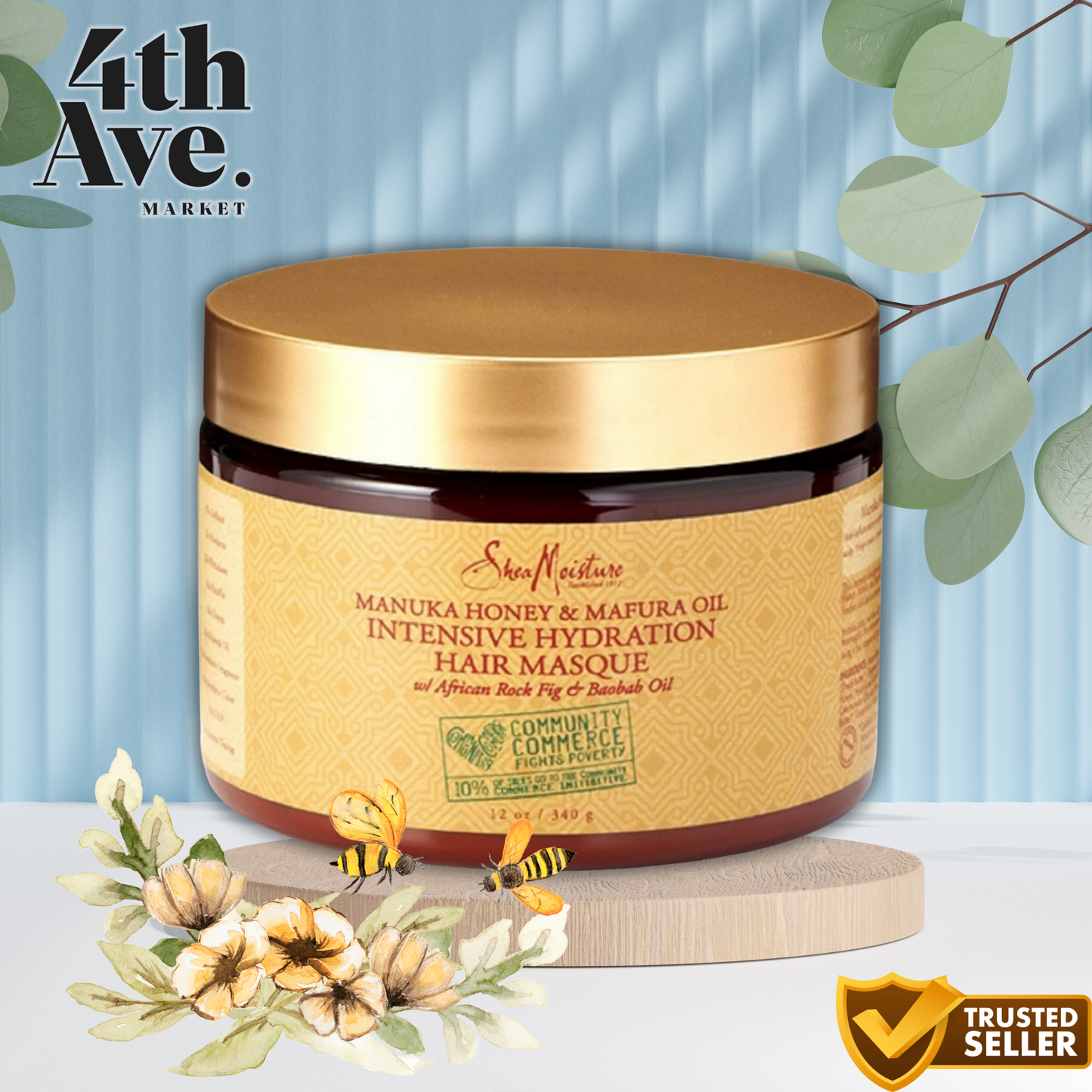 SheaMoisture Manuka Honey & Mafura Oil Intensive Hydration Masque, 12 oz
