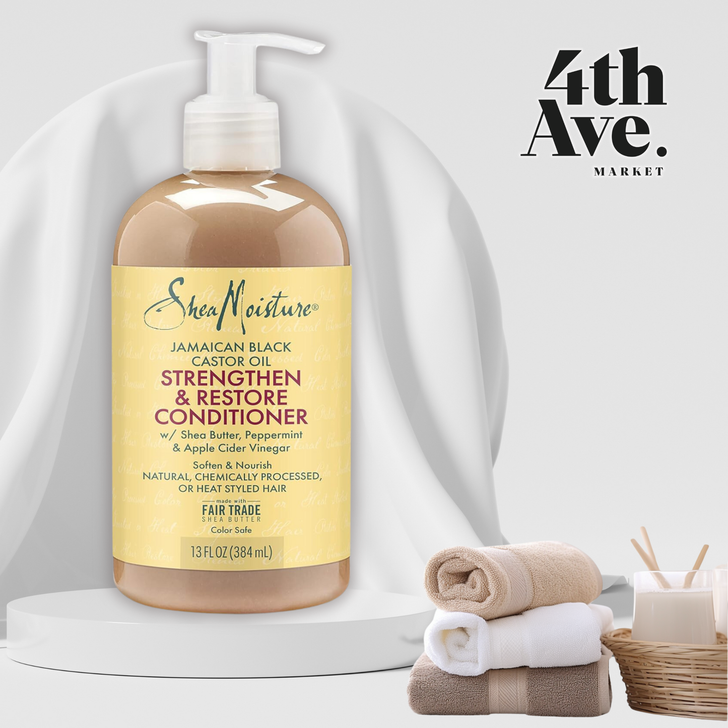 SheaMoisture Jamaican Black Castor Oil Conditioner – Smooth, Nourish, and Strengthen Hair, 13 oz