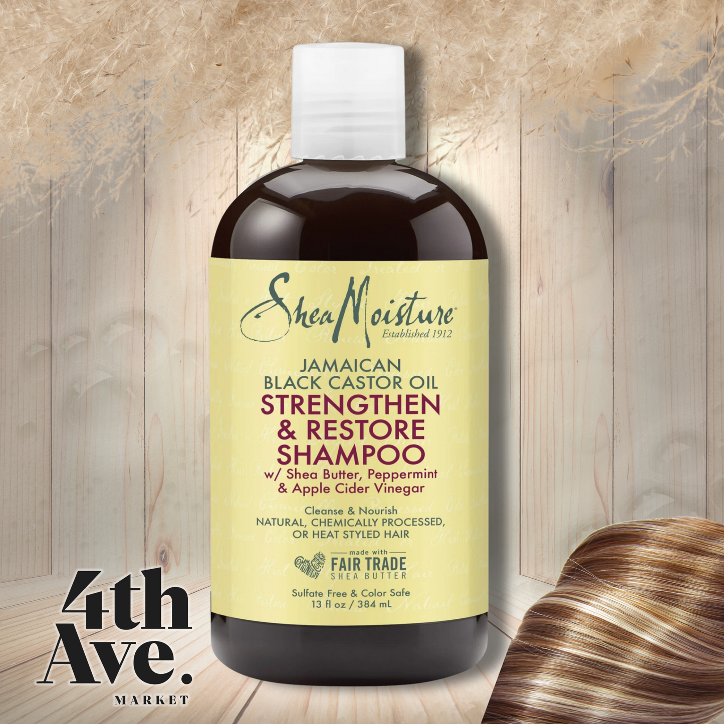 SheaMoisture Strengthen & Restore Shampoo for Damaged Hair, 13 oz