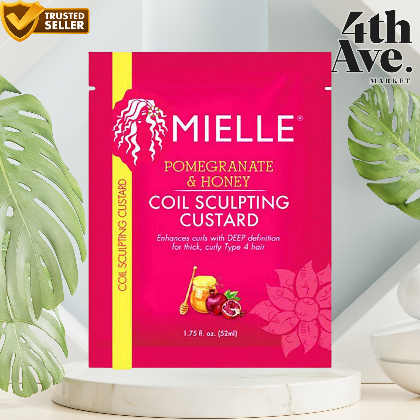 Mielle Organics Coil Sculpting Custard, Pomegranate + Honey 1.75oz (Pack Of 12)
