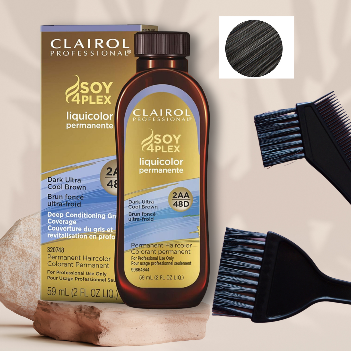 6-Pack Clairol Professional Liquicolor 2Aa/48D Dark Ultra Cool Brown, 2 Oz