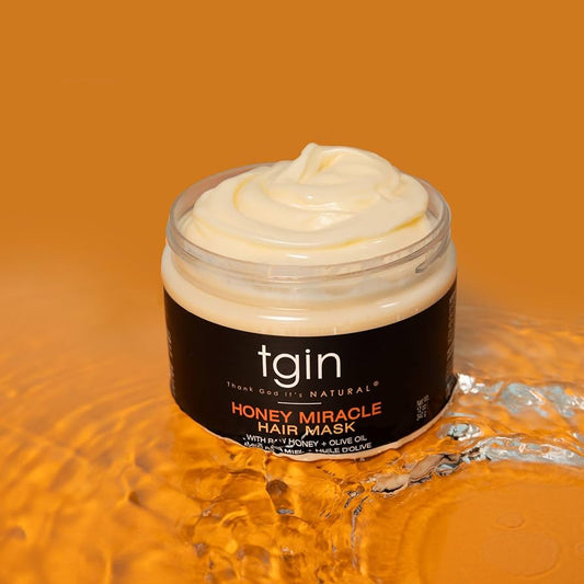 Tgin Honey Miracle Hair Mask Deep Conditioner With Raw Honey & Olive Oil For Natural Hair 12 Oz