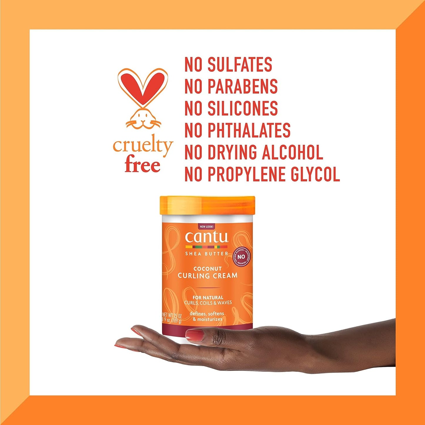 Cantu Shea Butter for Natural Hair Coconut Curling Cream, 25 oz