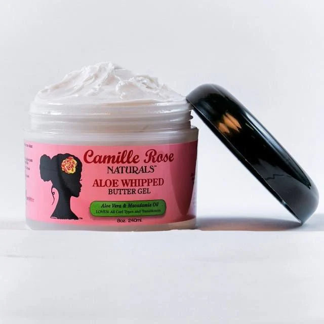 Camille Rose Aloe Whipped Butter Hair Styling Gel - Nourishing Aloe Vera & Macadamia Oil for Moisture & Light Hold, 8 oz