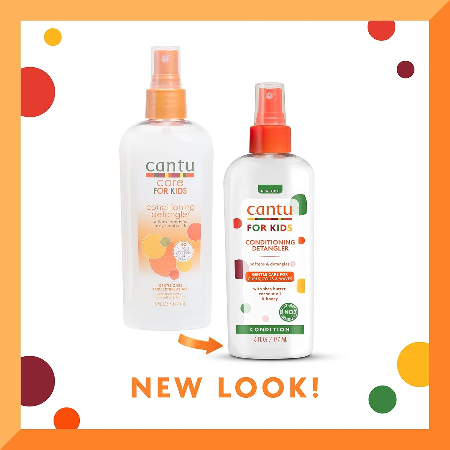 Cantu Care for Kids Paraben & Sulfate-Free Conditioning Detangler with Shea Butter, 6 fl oz