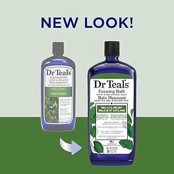 Dr Teal's Foaming Bath With Pure Epsom Salt, Relax & Relief With Eucalyptus & Spearmint, 34 Oz