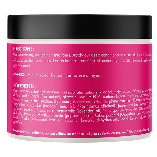 Mielle Babassu & Mint Deep Conditioner, Hydrating Treatment for Dry, Damaged Hair, 8 oz