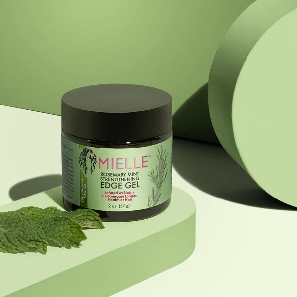 Mielle Organics Rosemary Mint Strengthening Edge Gel with Biotin, 2 oz – Firm Hold & Nourishing Hair Treatment
