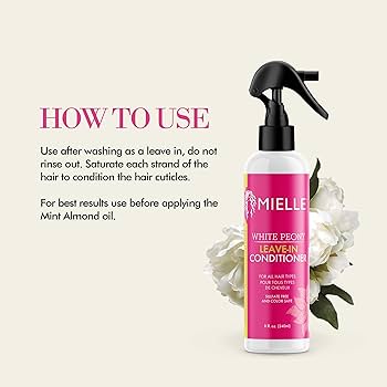 Mielle Organics White Peony Sulfate-Free Leave-In Conditioner, 8oz