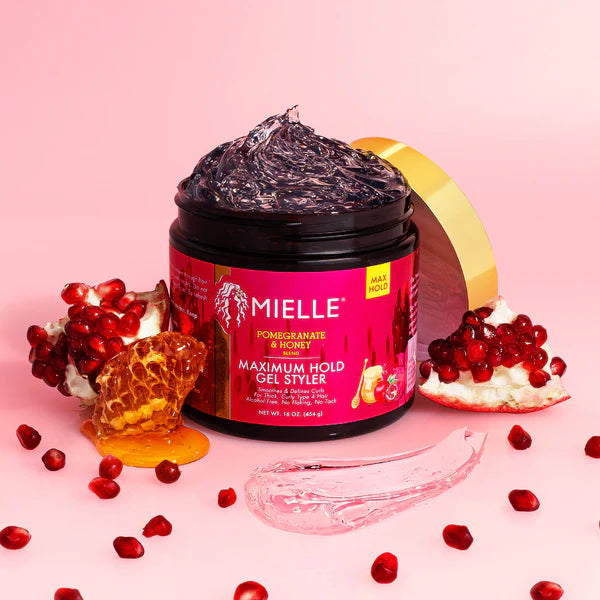 Mielle Pomegranate & Honey Super Hold Edge Gel, 2 oz – Maximum Hold for Type 4 Hair
