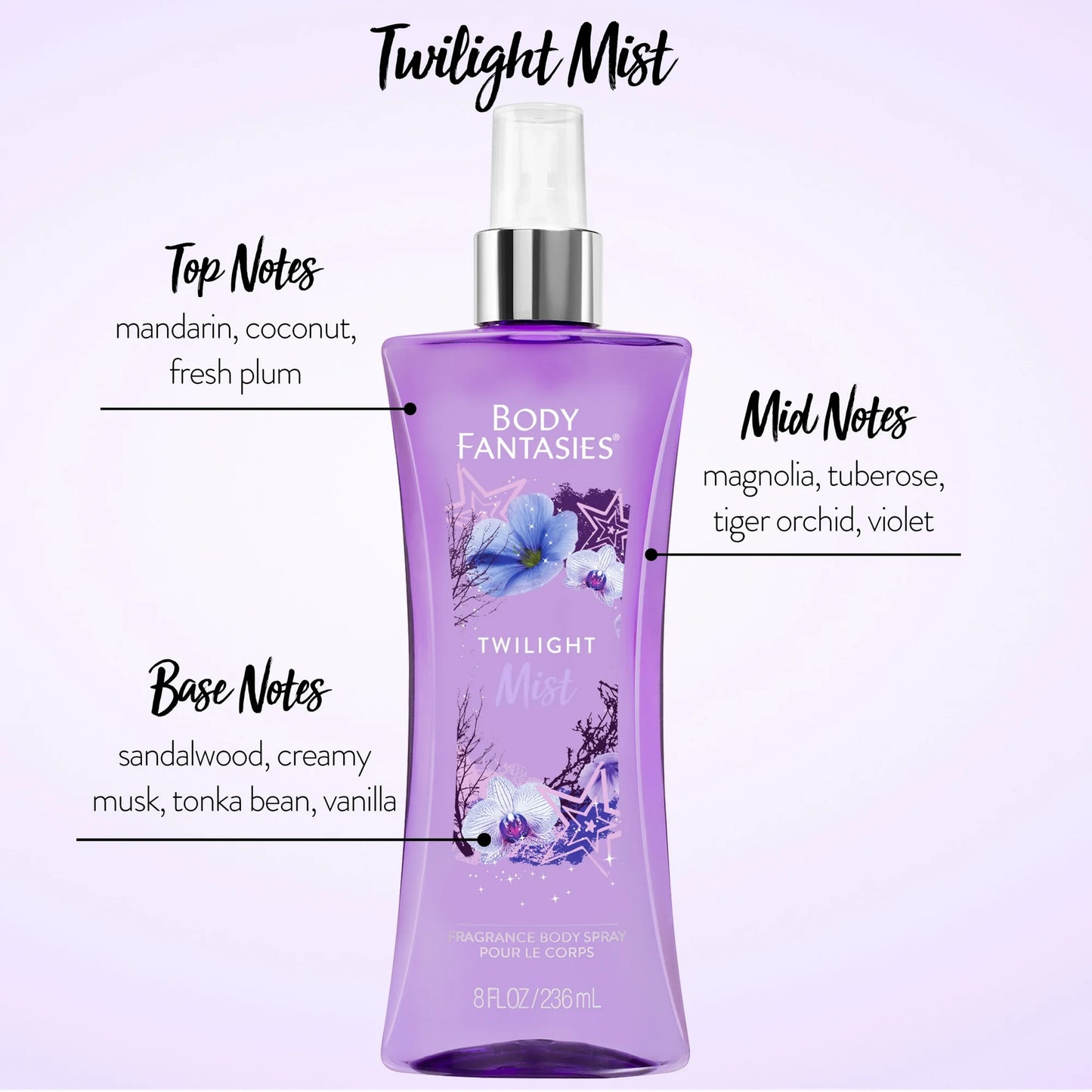 Body Fantasies Signature Twilight Mist Fragrance Body Spray 8 Oz