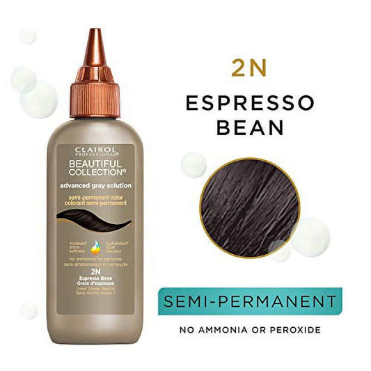 (6 Pack) Clairol Professional Beautiful Collection Advanced Gray Solution, 2N Espresso Bean 3 Oz