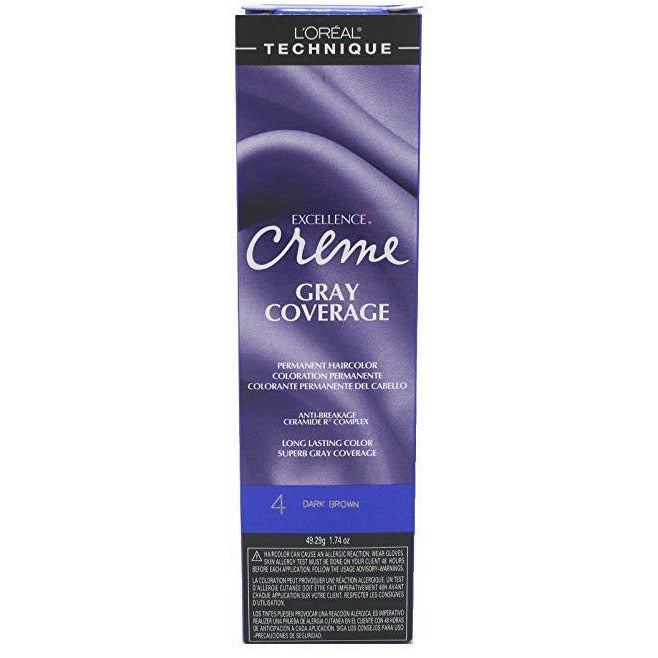 Loreal Excellence Creme Permanent Hair Color 4 Dark Brown 1.74 Oz