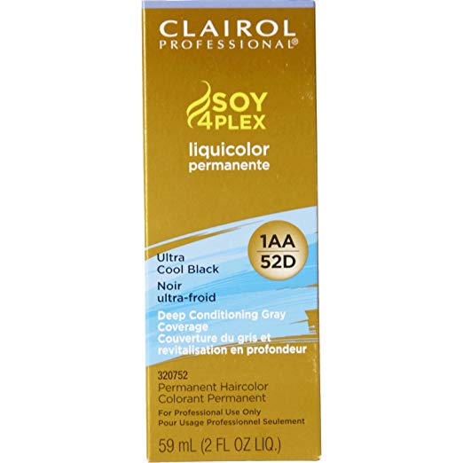 6-Pack Clairol Professional Liquicolor 1AA/52D Ultra Cool Black, 2 Oz