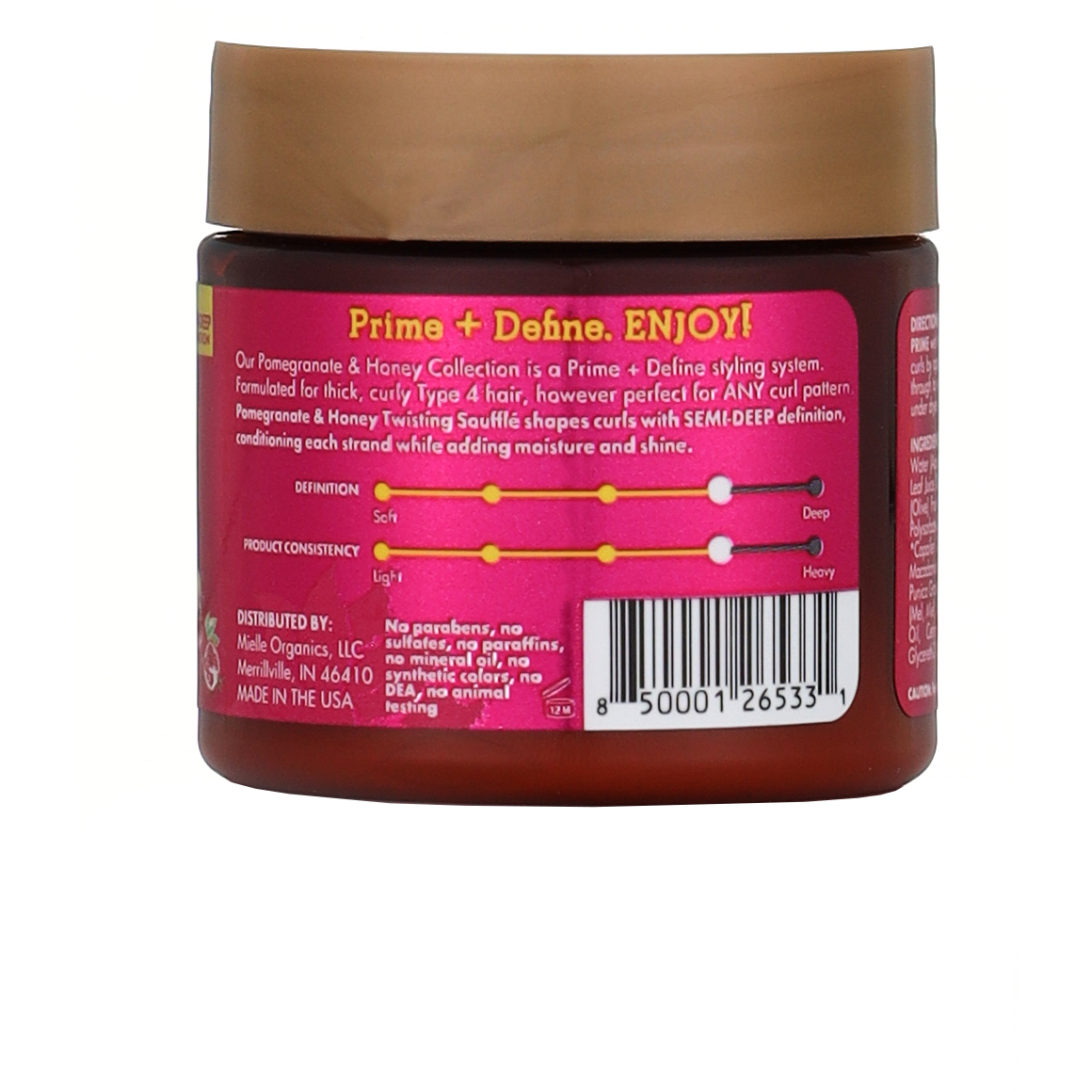 Mielle Organics Pomegranate & Honey Twisting Soufflé, 2 oz – Curl Defining & Hydrating Cream for Thick, Curly Hair