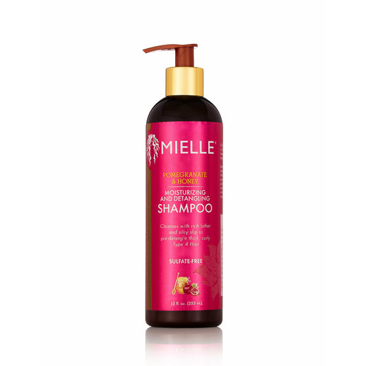 Mielle Organics Pomegranate & Honey Moisturizing Detangling Shampoo, 12oz – Hydrating Cleanser for Type 4 Hair