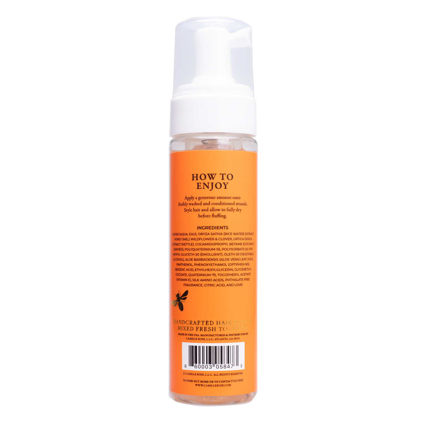 Camille Rose Spiked Honey Mousse | 4-in-1 Hair Styler with Nettle Root for Hydration, Definition & Shine, 8 fl oz