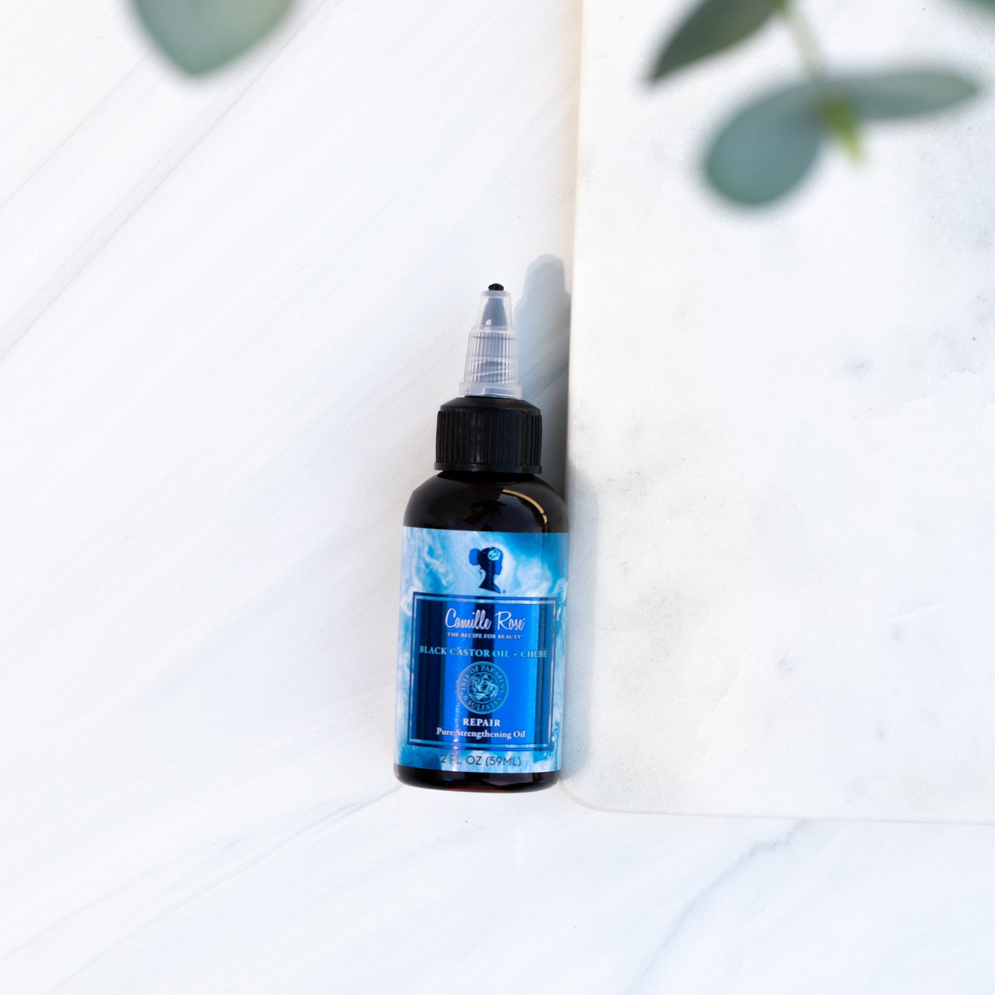 Camille Rose Black Castor Oil & Chebe Repair, Pure Hair Strengthening Oil for Shine, Growth & Strength, 2 fl oz