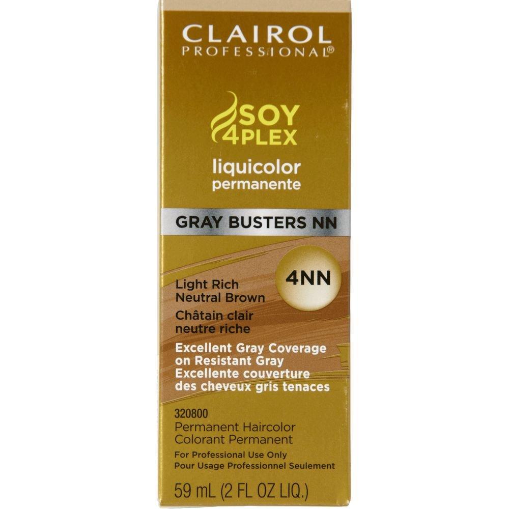 Clairol Professional Liquicolor, 4NN Gray Busters Light Rich Neutral Brown, 2 Ounce (6 Pack)