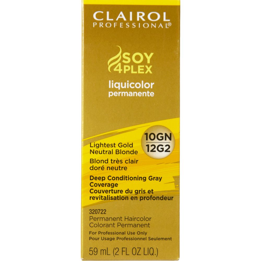 6pcs Clairol Professional Permanent Liquicolor, 10Gn/12G2 Lightest Golden Blonde, 2 Ounce