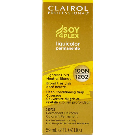 6pcs Clairol Professional Permanent Liquicolor, 10Gn/12G2 Lightest Golden Blonde, 2 Ounce