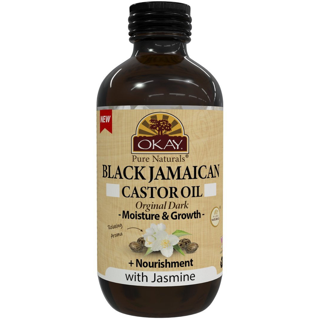 OKAY Black Castor Oil Original Dark with Jasmine – 4oz (118ml)