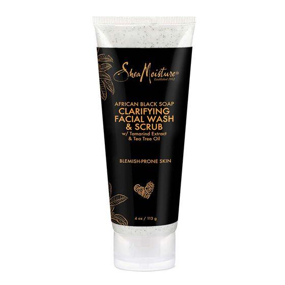 SheaMoisture African Black Soap Clarifying Facial Wash & Scrub 4Oz