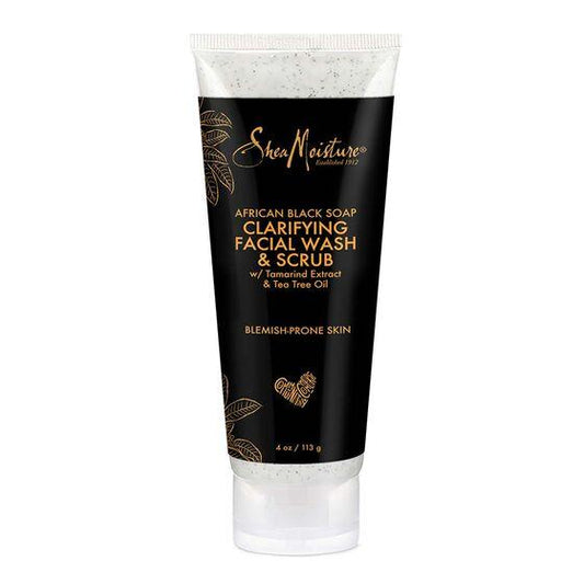 SheaMoisture African Black Soap Clarifying Facial Wash & Scrub 4Oz