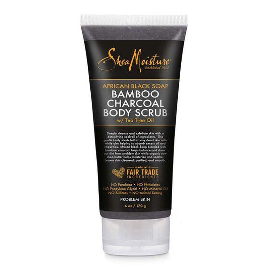 SheaMoisture African Black Soap Bamboo Charcoal Body Scrub, 6 oz