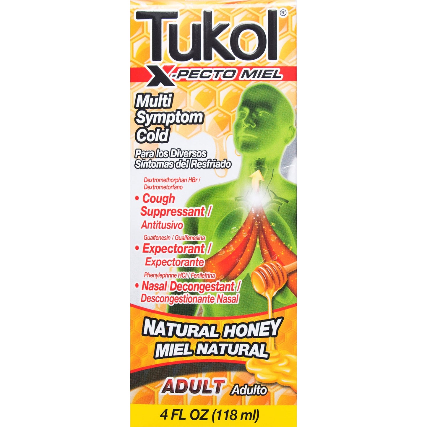 Tukol Adult X-Pecto Miel Honey Cold Syrup, 4 Oz