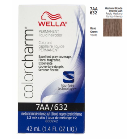 Wella Color Charm 632 Permanent Liquid Haircolor Medium Blonde Intense Ash - 1.4 Oz