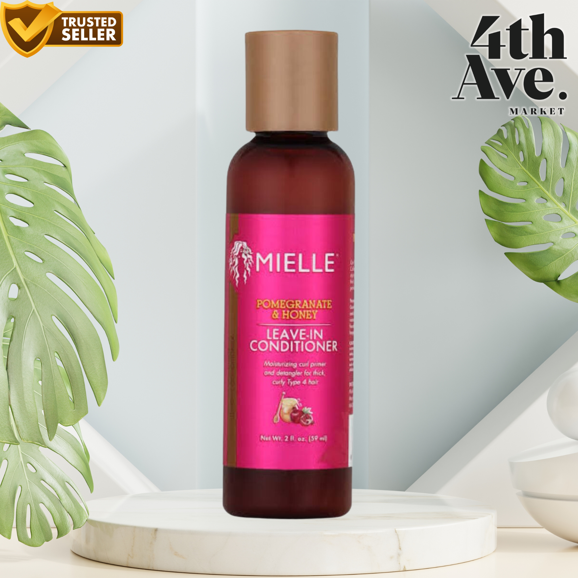 Mielle Organics Pomegranate & Honey Leave-In Conditioner Mini, 2oz – Moisturizing & Strengthening Treatment