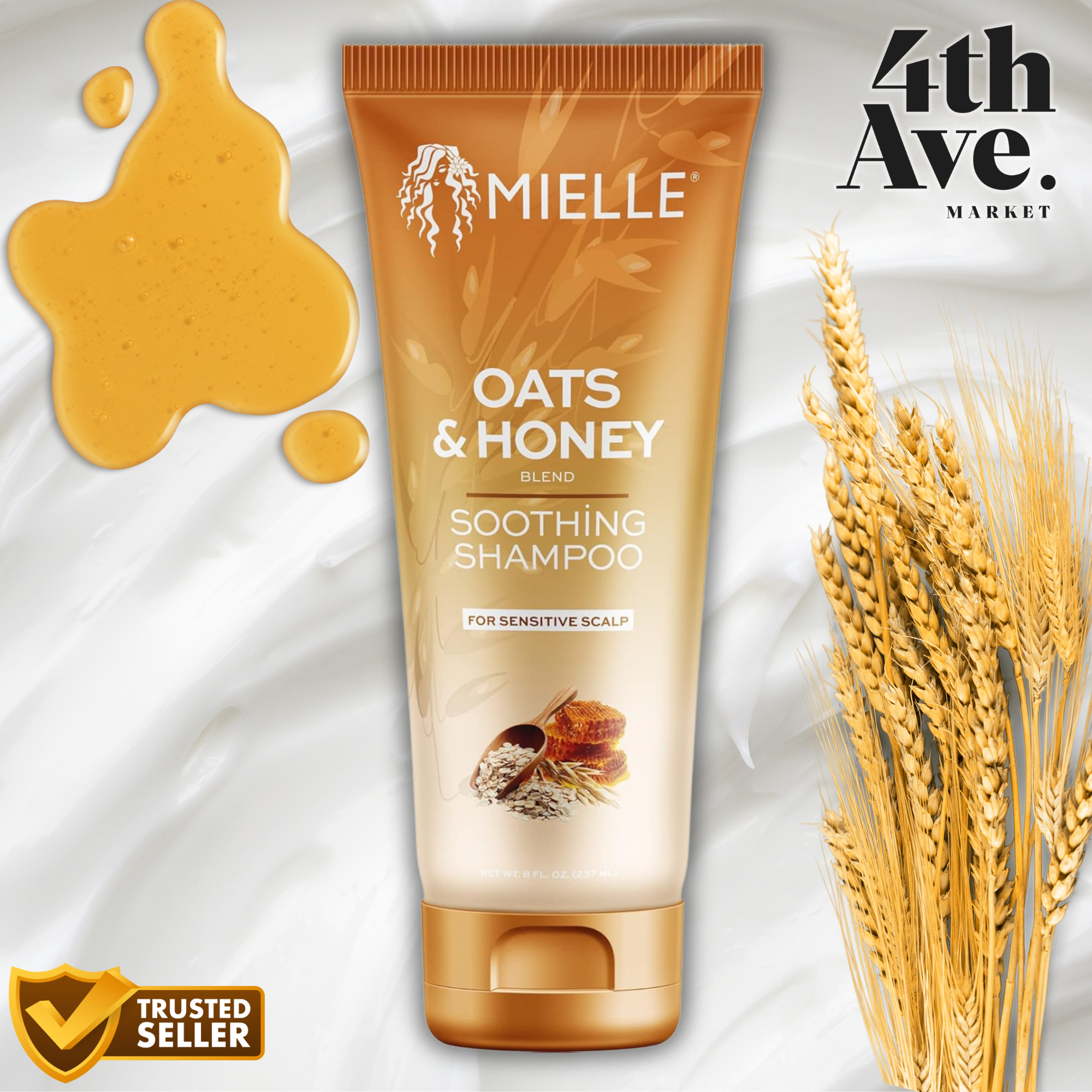 Mielle Organics Oats & Honey Soothing Shampoo, 12 oz