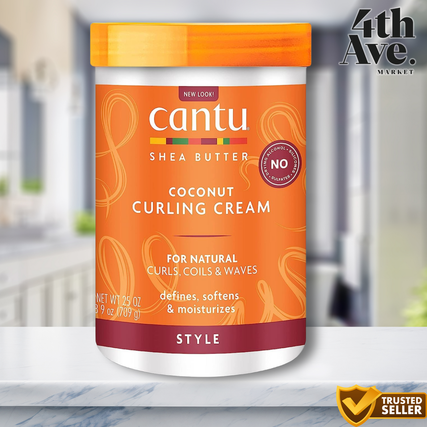 Cantu Shea Butter for Natural Hair Coconut Curling Cream, 25 oz