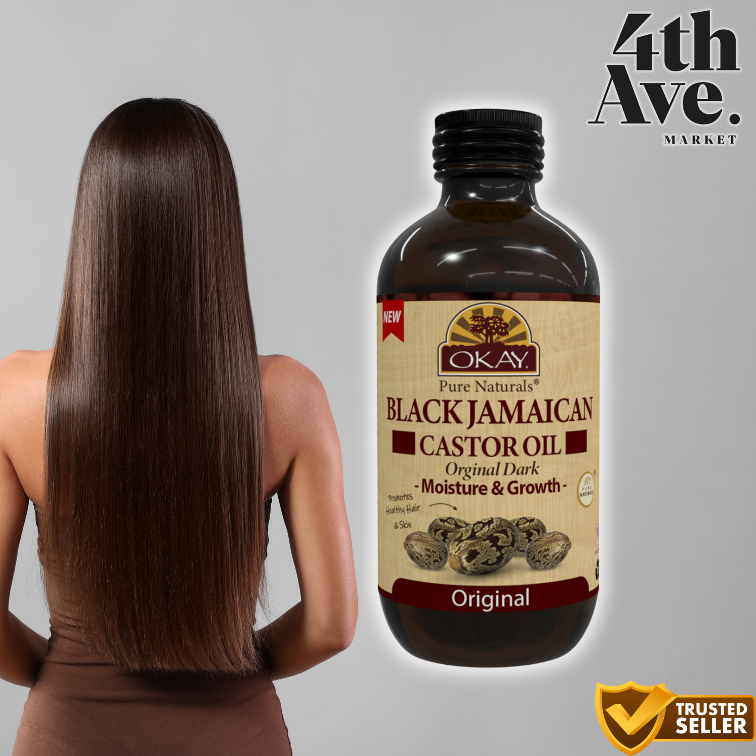 OKAY Pure Naturals Dark Black Jamaican Castor Oil