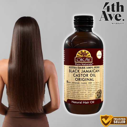 OKAY Extra Dark 100% Natural Black Jamaican Castor Oil – 4 oz