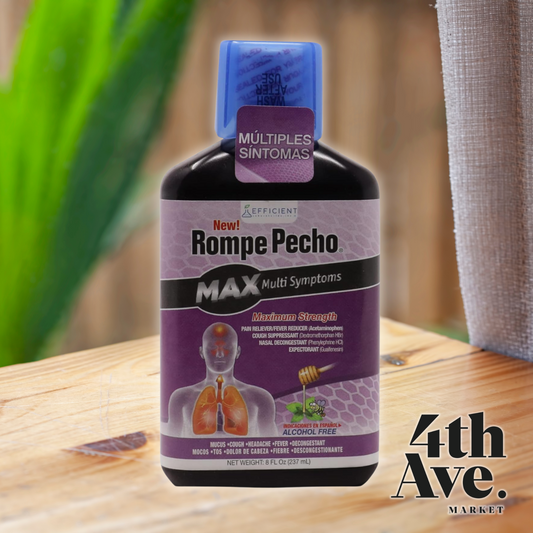 Rompe Pecho Multi-Symptom Maximum Strength Cough Syrup 8 Oz