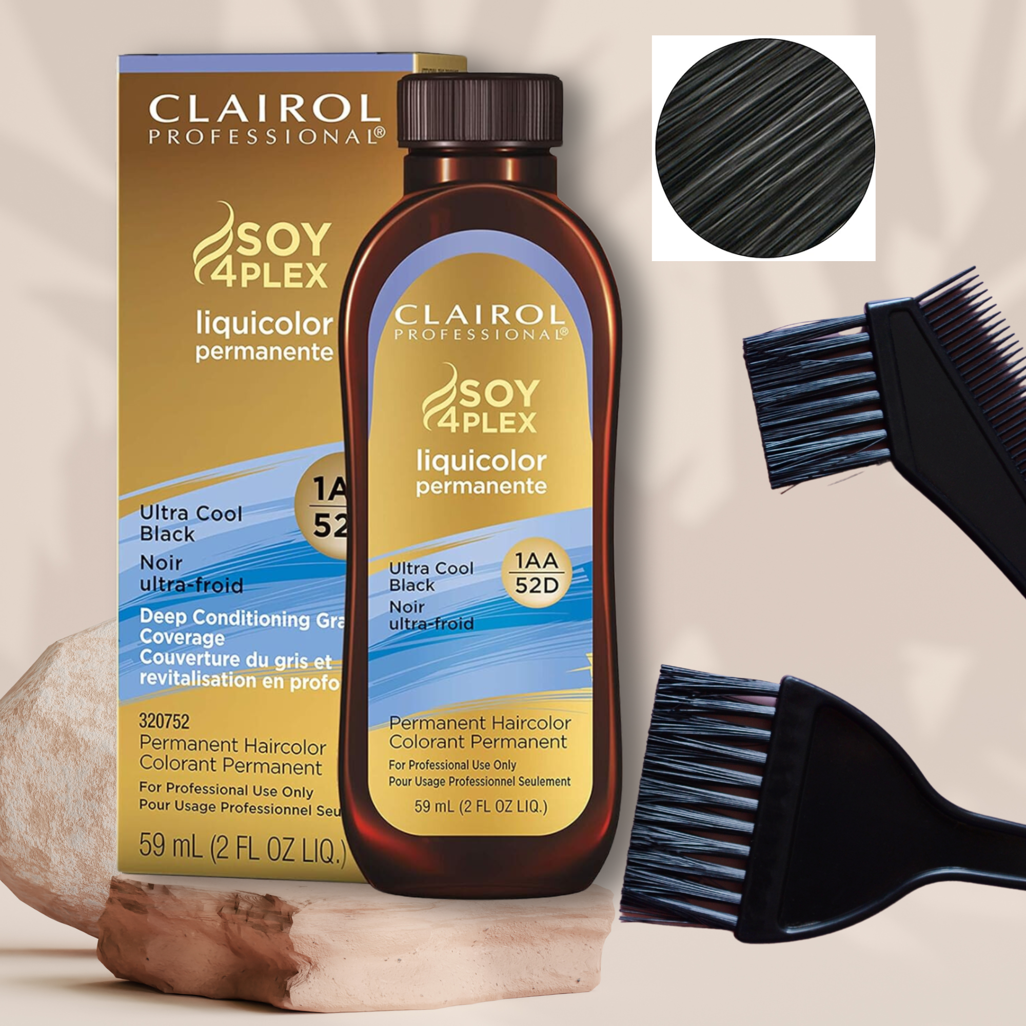 6-Pack Clairol Professional Liquicolor 1AA/52D Ultra Cool Black, 2 Oz