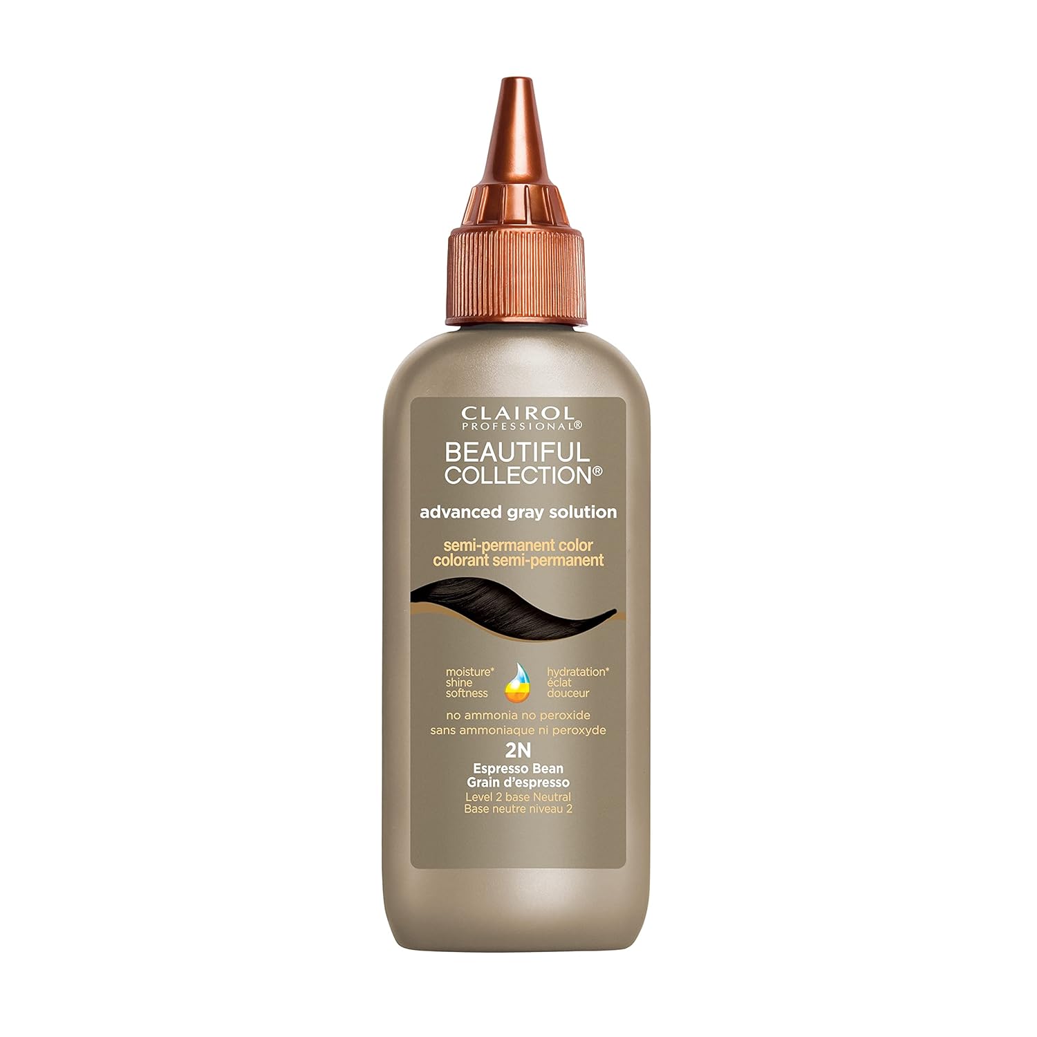 (6 Pack) Clairol Professional Beautiful Collection Advanced Gray Solution, 2N Espresso Bean 3 Oz