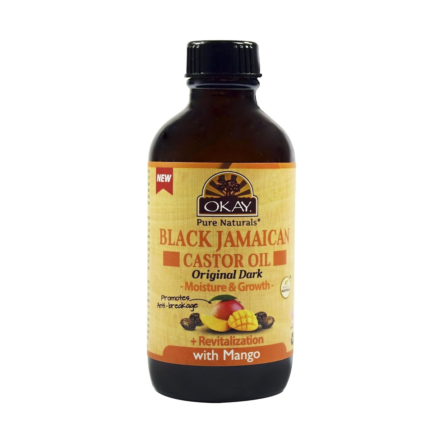 OKAY 4 oz Black Jamaican Castor Oil Original Dark - Mango