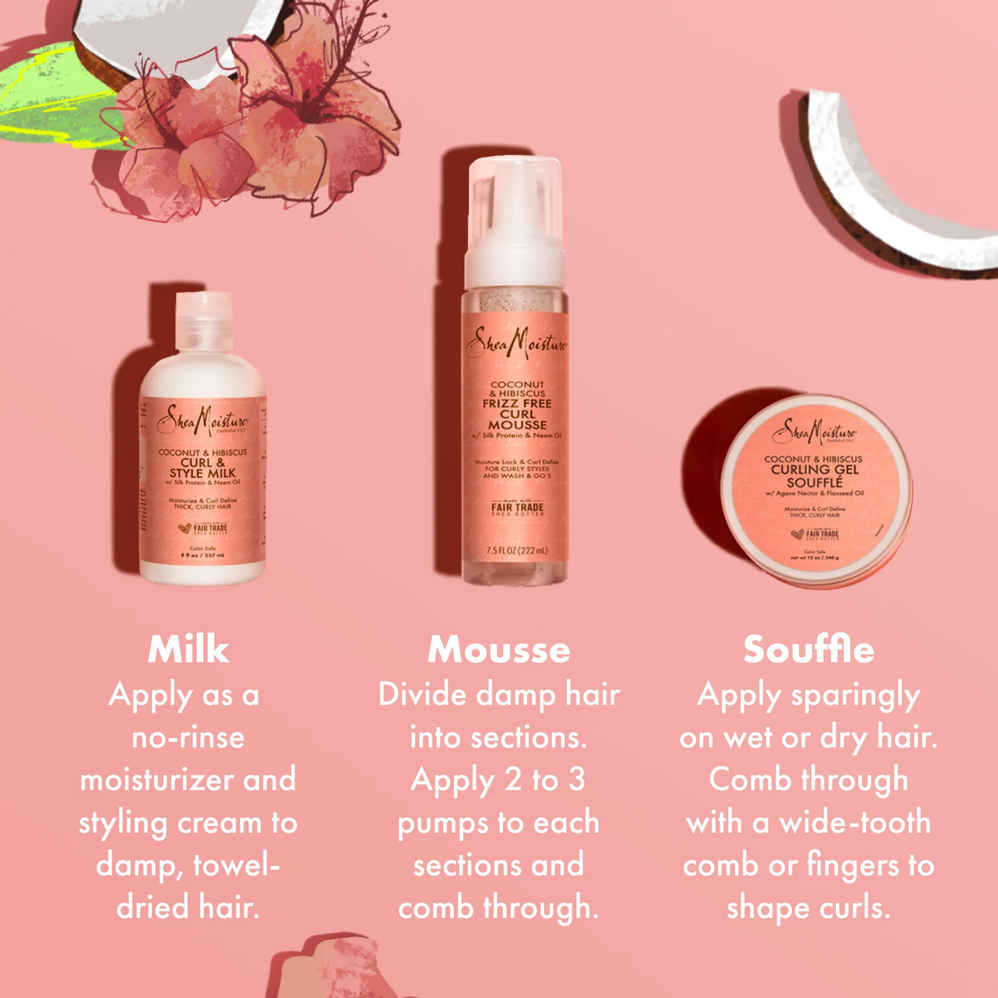 SheaMoisture Curl & Style Milk – Coconut & Hibiscus, 8 fl oz