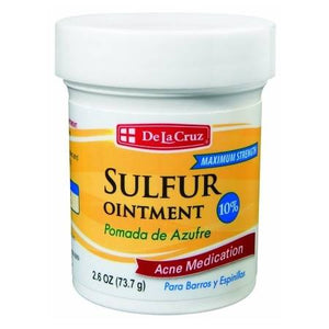 De La Cruz 10% Sulfur Ointment Acne Medication 2.6 OZ