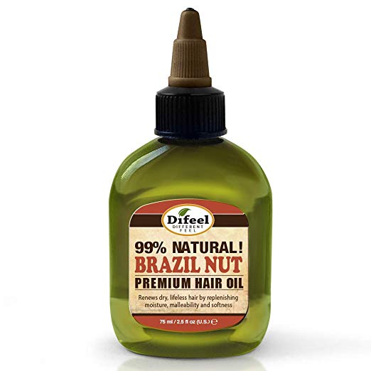 Difeel Premium Natural Hair Oil - Brazil Nut Oil 2.5 Oz