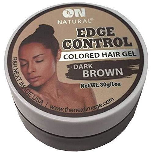 On Natural Edge Control Hair Colored Gel Dark Brown 2.3 Ounce (6 Pack)