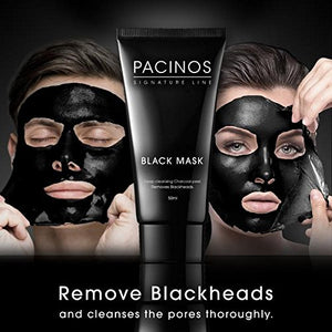 Pacinos Blackhead Remover Deep Cleansing Peel Off Black Mask Active Charcoal Tearing Charcoal Masque, 1.76 oz