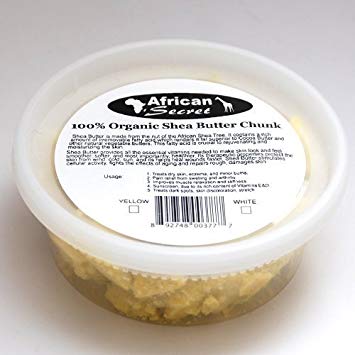 African Secret 100% Organic Shea Butter Chunk White, 8 Oz