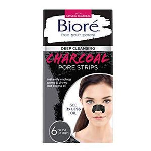 Biore Deep Cleansing Pore Strips, Charcoal, 6 Count