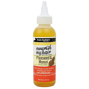 Aunt Jackie's Nourish My Hair Flaxseed & Monoi Oil - 4 oz (6 PACK)